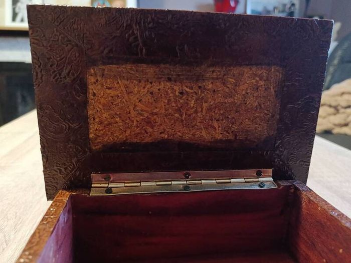 Vintage leather trinket box
