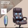 Vinsetto 6 Points Vibration Massage Executive Office Chair Extra Padded Swivel Ergonomic High Back Desk Chair, Brown Image 3