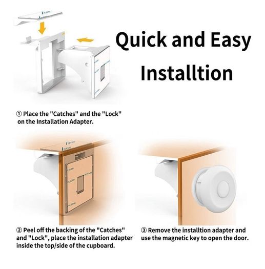 Child Safety Magnetic Locks for Kitchen Cupboards & Drawers 20 Locks + 3 Keys, No Screws or Drilling, Video Guide, Fits Most Cabinet & Drawer Doors