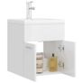 Sink Cabinet with Built-in Basin High Gloss White Chipboard Image 6