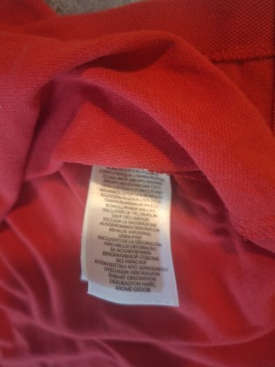 Polo Ralph Lauren Men's L Polo Shirt Red White Tipped Big Sleeve Logo Custom Fit