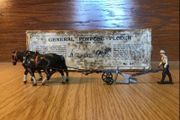 Britain's farmer general purpose plough and farmer Lead 6F toy 1/32 boxed  (Lot 1)