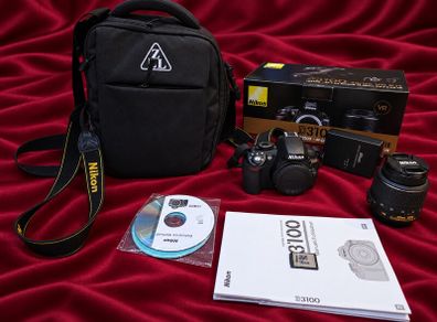 Nikon D3100 DSLR Camera 18-55mm VR Lens Boxed Complete Kit, Excellent Condition