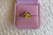 Ring Clear Crystal and Yellow Bead