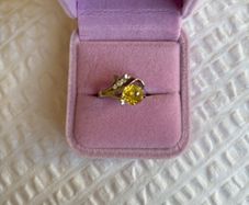 Ring Clear Crystal and Yellow Bead