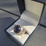 Vintage 9ct Yellow Gold Cabochon Amethyst Solitaire Ring Image 3