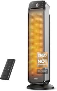 25 Inch Electric Heaters for Home, 70 Oscillating Fan Heater with Remote, 25dB Silent Ceramic Space Heater for Large Room, Low Energy, 3-Mode 3-Speed, Timer, Overheating&Tip-Over Protection