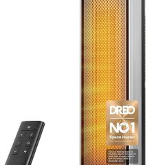 25 Inch Electric Heaters for Home, 70 Oscillating Fan Heater with Remote, 25dB Silent Ceramic Space Heater for Large Room, Low Energy, 3-Mode 3-Speed, Timer, Overheating&Tip-Over Protection