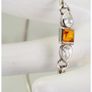 Sterling Silver Gemstone Amber Bangle Bracelet Image 6