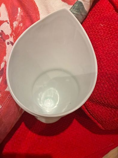Pair of White Porcelain French fries Serving  Cones