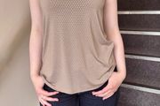 River Island Beige Rhinestone Top - UK 6 Fits UK 8