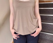 River Island Beige Rhinestone Top - UK 6 Fits UK 8