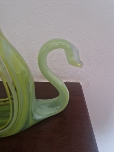 vintage glass swan