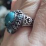 A 925 sterling silver ring with turquoise and blue topaz. Image 8