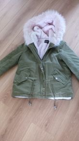 Girls Kaki Fur Jacket
