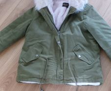 Girls Kaki Fur Jacket
