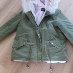 Girls Kaki Fur Jacket