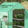 Greenhouse Cover Replacement Walk-in PE Hot House Cover with Roll-up Door and Windows, 140 x 143 x 190cm, Green Image 5