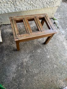 Luggage rack/ table from bray head hotel .solid oak