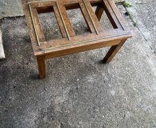 Luggage rack/ table from bray head hotel .solid oak