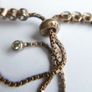 Vintage Handmade Evil Eye Tennis Bracelet: Sterling Silver 925 Gold Plated Mother of Pearl 9,4g Image 5