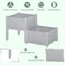 Set of 2 Garden Raised Bed with Self-watering Disc, Elevated Planter Box, PP Vegetables Planting Container, Grey Image 2