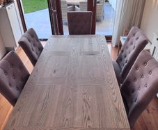Solid wood dining table and 6 dining chairs