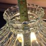 Vintage 1960s Cut Glass Hurricane Parlor Lamp Gold Brass Boudoir Accent Light Postage Available or Collection Image 9