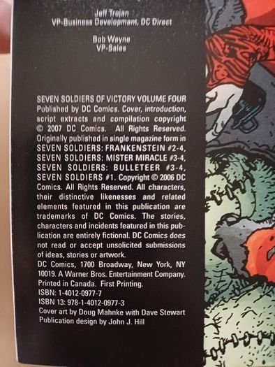 Seven Soldiers of Victory by Grant Morrison (Volume 1 to 4 DC Comics Graphic Novels 2006)