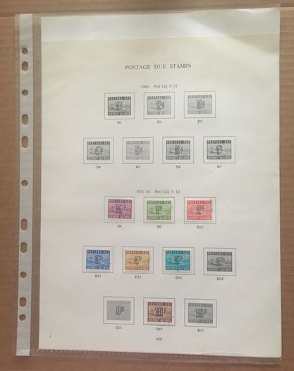 1971-1982 Guernsey Postage Due Labels Fine Used in three pages (3 images)