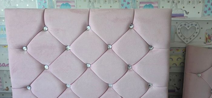 2 x Pink Velvet Headboards
