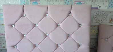2 x Pink Velvet Headboards