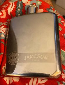 Vintage Jameson Stainless Steel Hip Flask