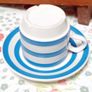 Blue and White Stripe Cup and Saucer Duo Image 3