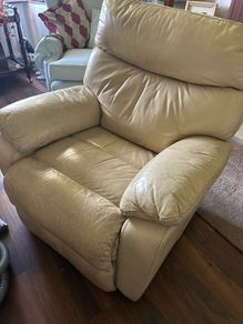 Leather recliner armchair