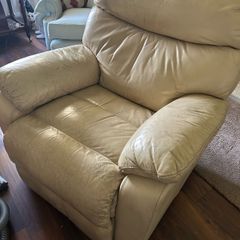 Leather recliner armchair