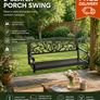 2-Seater Metal Hanging Porch Swing Bench Image 2