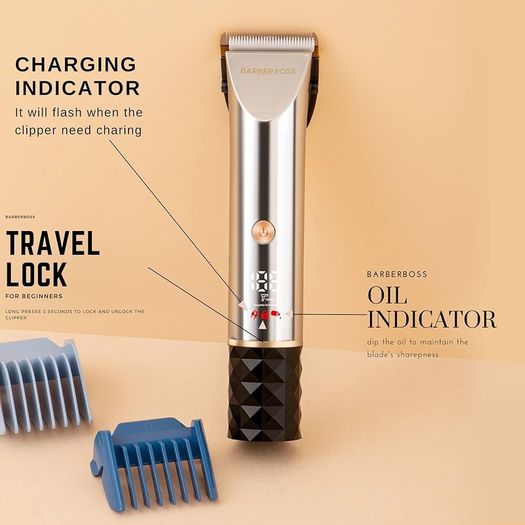 NEW SALE | Professional Dog Grooming Kit - Low Noise Pet Clipper with 2 Speed Settings, Ceramic Blades, USB Charging, LED Display and 8 Comb Attachments