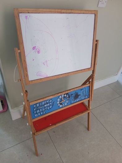 Kids whiteboard and boack board
