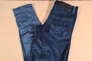 Womens CHEAP MONDAY Tight Velvet Steel blue skinny stretchy trousers jeans  Size W 26 L 32 A1