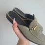 Russel & Bromley Green Suede Mules size 36 Image 2