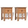 Nightstands 2 pcs 36x30x47 cm Solid Oak Wood Image 5