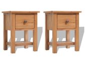 Nightstands 2 pcs 36x30x47 cm Solid Oak Wood