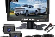 Dual Backup Camera Kit with 7-Inch Monitor, 1080P AHD, 150Deg Wide-Angle View &amp; Parking Guidelines for Trucks, Cars, RVs &amp; Trailers