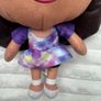 Barbie Chibi Mattel Plush Doll Brown Hair Tie Dye Dress approx. 12 USed Please see pictures Image 3