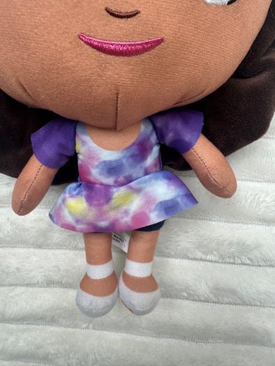 Barbie Chibi Mattel Plush Doll Brown Hair Tie Dye Dress approx. 12 USed Please see pictures