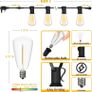 Outdoor LED String Lights 60FT, 18M ST38 Garden Festoon Light Mains Powered, Waterproof LED Hanging Lighting for Outside Indoor Patio Cafe Party, 2700K Warm White 30+1 Plastic Bulbs (FREE SHIPPING) Image 2