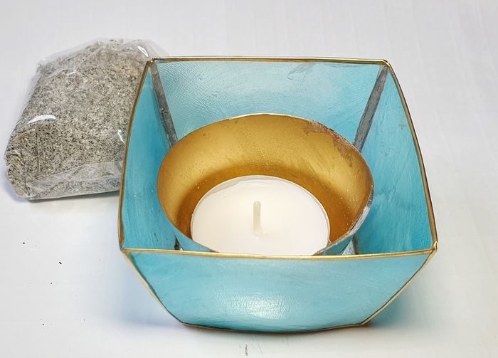 CLEARANCE Incense Burners for resin and charcoal in shell or metal candle holders with sandbag