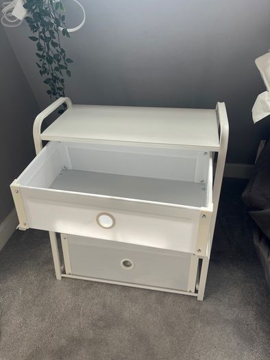 White Bedside Table with Drawers