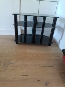 Black Glass TV Stand